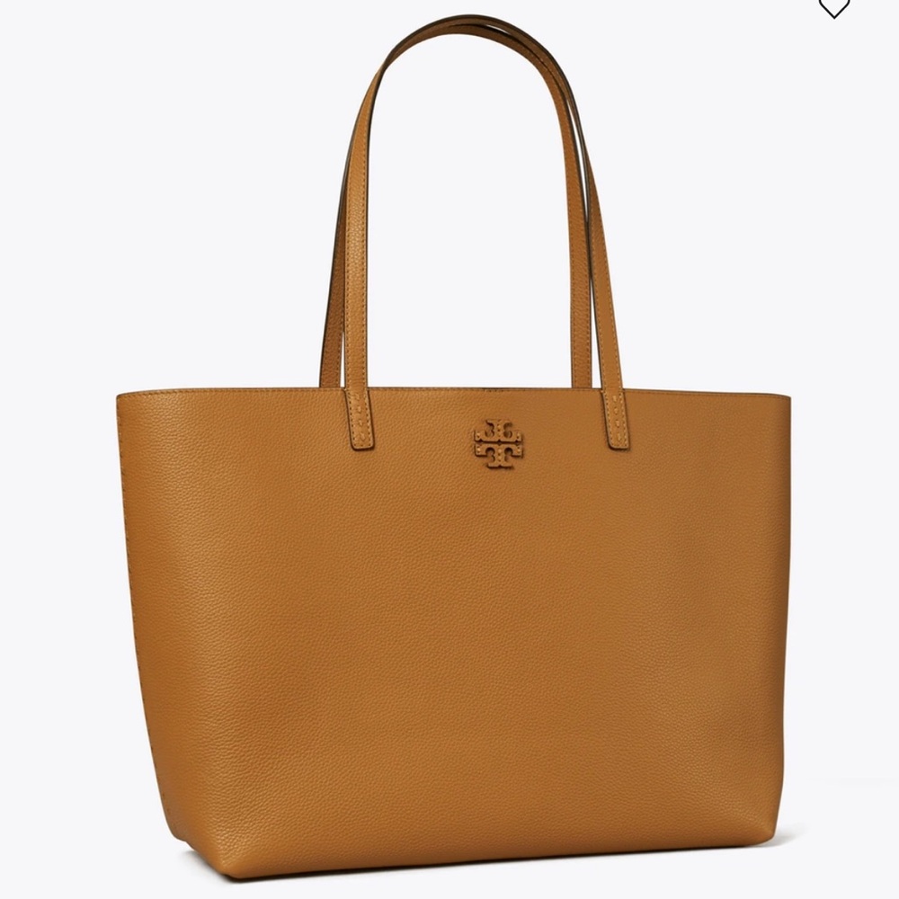 NWT! Authentic Tory Burch tote brown caramel color leather. TB Dust bag included - Picture 2 of 5